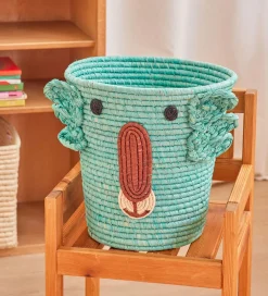 Rice Kurve|Opbevaring|Opbevaringskurv - Raffia/Søgræs - 20x30 cm - Aqua/Koala