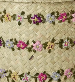 Rice Kurve|Opbevaring|Opbevaringskurv - Raffia - Large - Flower Vines - 20x20 cm