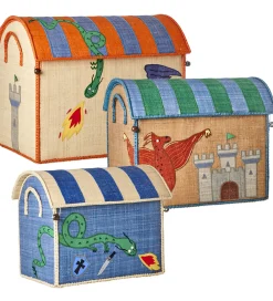 Rice Kurve|Bokse Og Kasser|Opbevaringskurve - Raffia - 3 stk. - 52/45/37 cm - Dragon