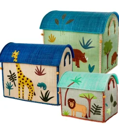 Rice Kurve|Opbevaringskurve - Raffia - 3 stk. - 52/45/37 cm - Jungle