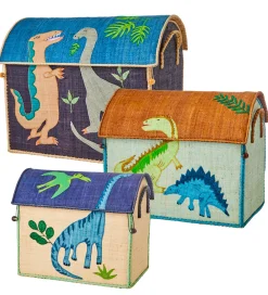 Rice Kurve>Opbevaringskurve - Raffia - 3 stk. - 52/45/37 cm - Dinosaur