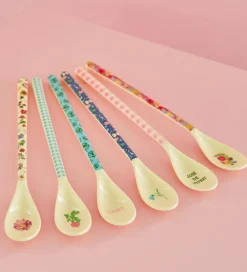 Børn Rice Børnebestik|Babyskeer|Ske - Melamin - Latte - Pink/Check It Out