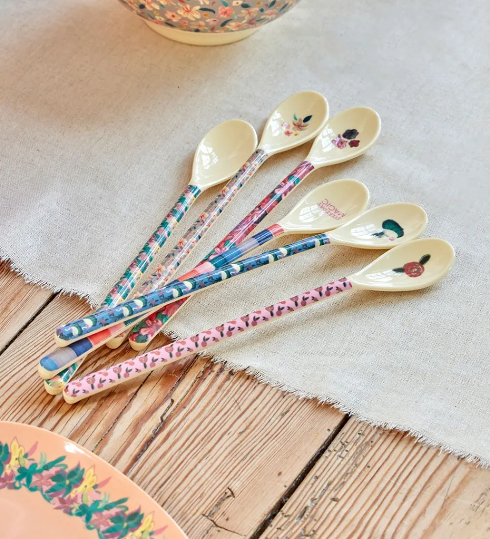 Børn Rice Børnebestik|Babyskeer>Ske - Melamin - Latte - Blå/Swan Lake