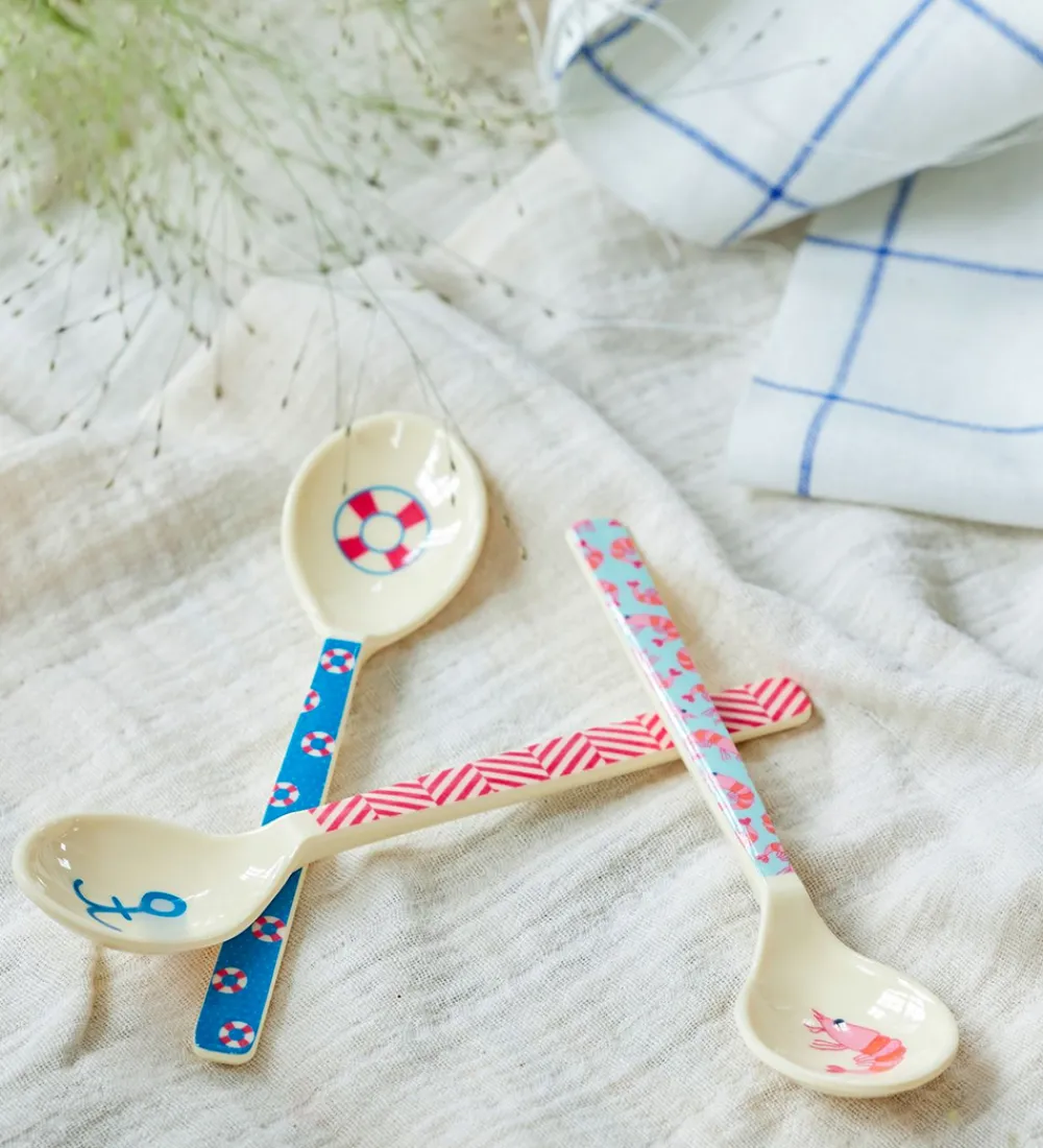 Børn Rice Børnebestik|Babyskeer|Ske - Melamin - Tea - Mørkeblå/Lifeline