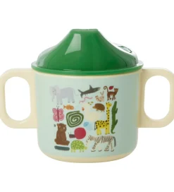 Rice Spisesæt>Spisesæt - Melamin - 4 stk. - Wildlife Print - Mint