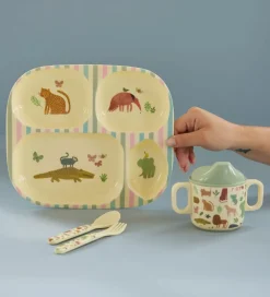Rice Spisesæt>Spisesæt - Melamin - 4 stk. - Sweet Jungle Print