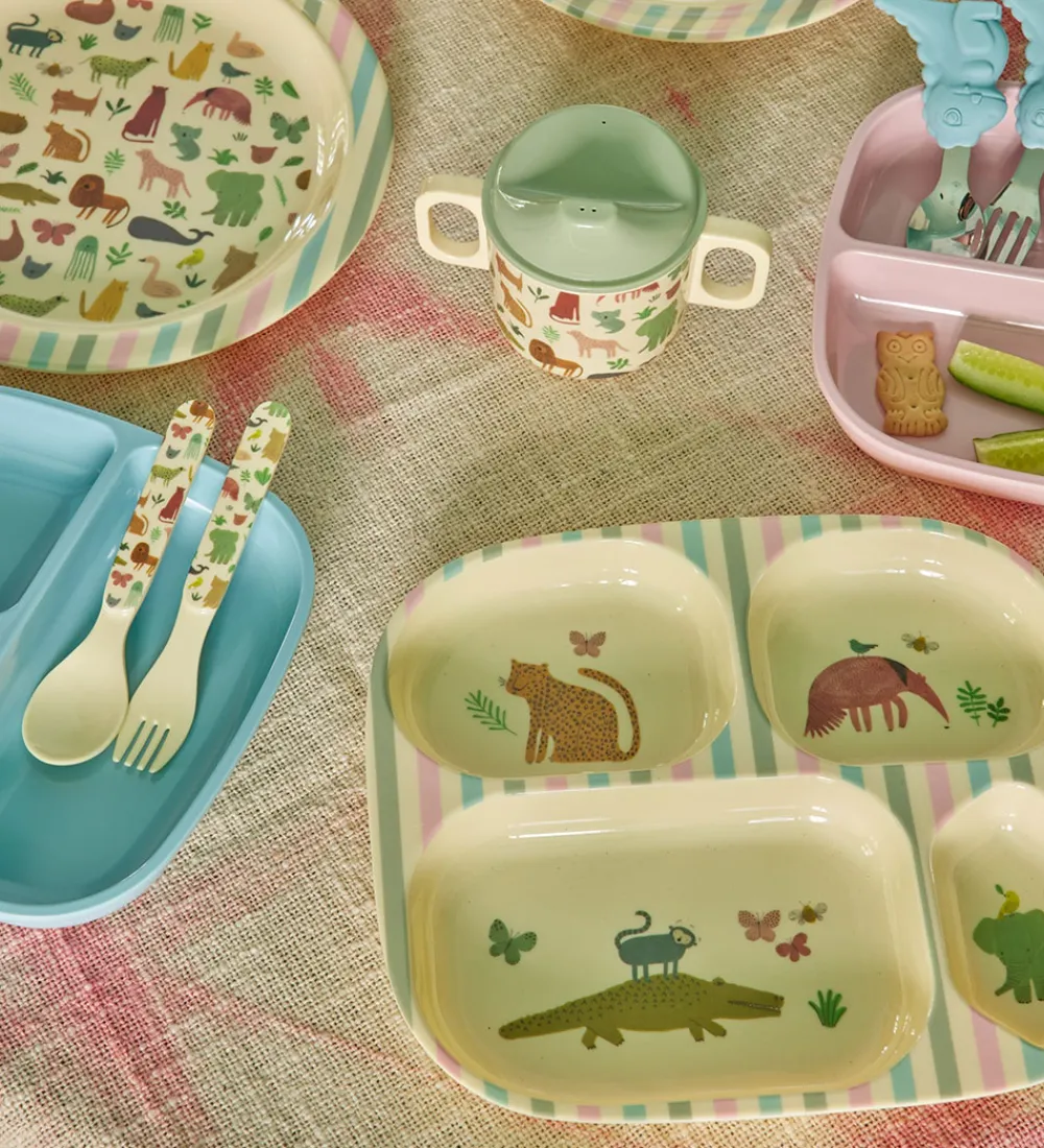 Rice Spisesæt>Spisesæt - Melamin - 4 stk. - Sweet Jungle Print
