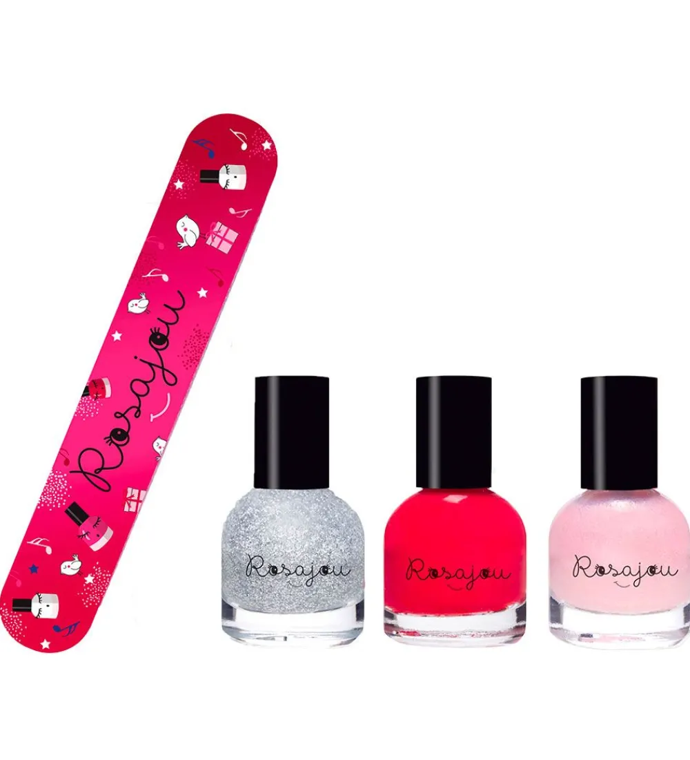 Rosajou Neglelak|Neglelakker m. Neglefil - 4 Dele - Ballerine/Madame/Star