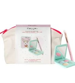 Rosajou Sminke|Sminkesæt - Øjenskygge mm. - 4 Dele - Blå/Grøn/Guld/Ros