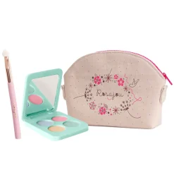 Rosajou Sminke|Sminkesæt - Øjenskygge mm. - 4 Dele - Blå/Grøn/Guld/Ros