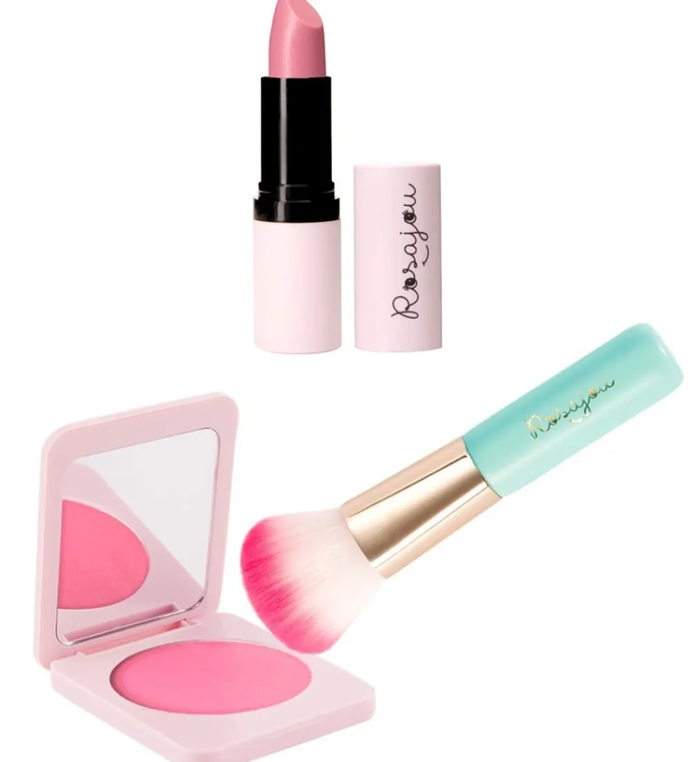 Rosajou Sminke|Neglelak|Sminkesæt - Blush/Læbestift/Neglelak m.m. - 9 Dele