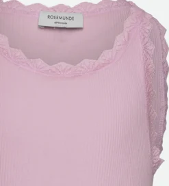Børn Rosemunde Toppe|Top - RkBalta - Rib - Dawn pink m. Blonder