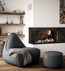 SACKit Puffer|Puf - Canvas - 50x35 cm - Petrol