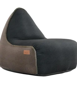 SACKit Sækkestole|Stole|Sækkestol - Canvas Lounge Chair - 96x80x70 cm - Sort/Brun