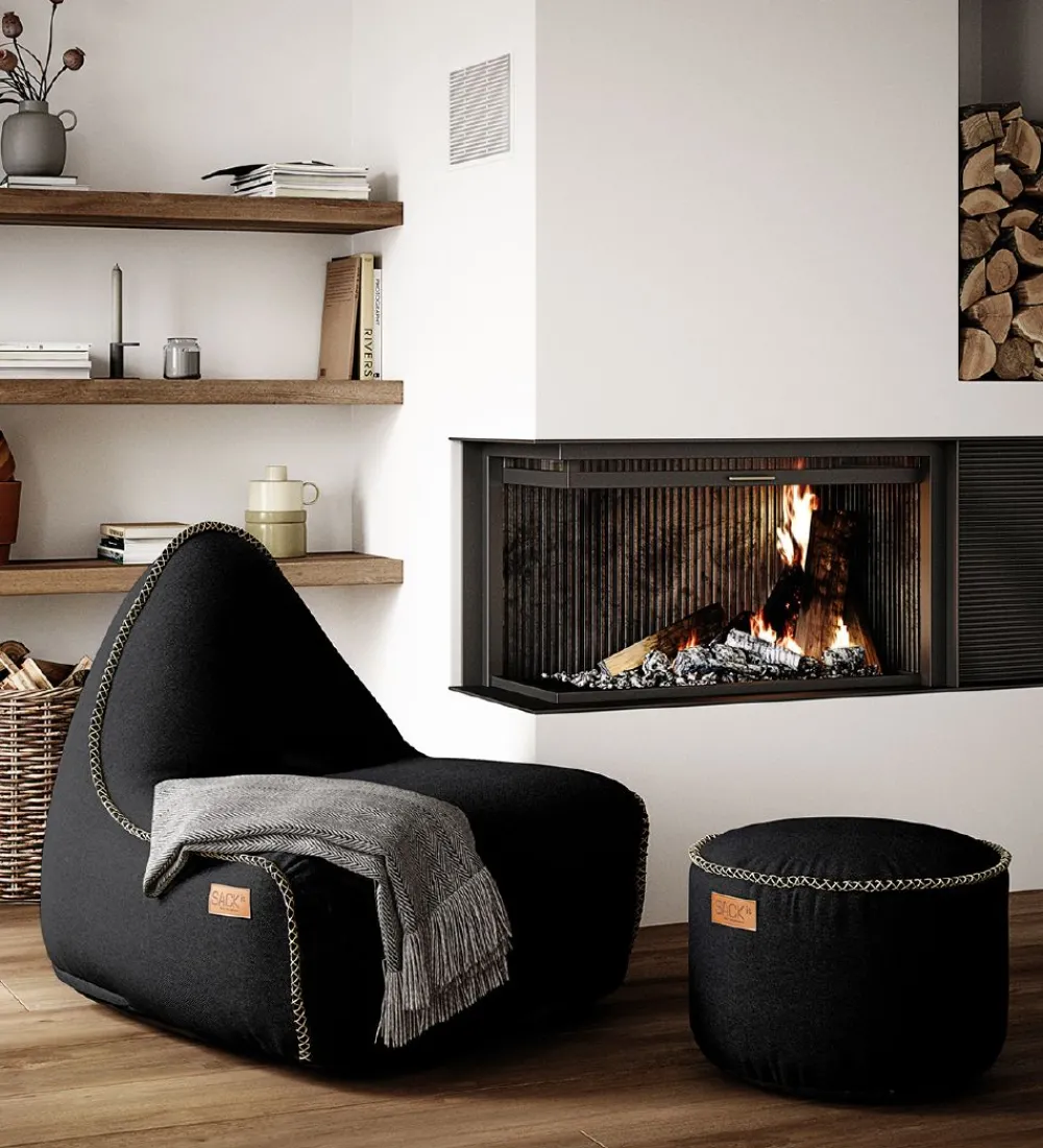 SACKit Sækkestole|Stole>Sækkestol - Canvas Lounge Chair - 96x80x70 cm - Sort