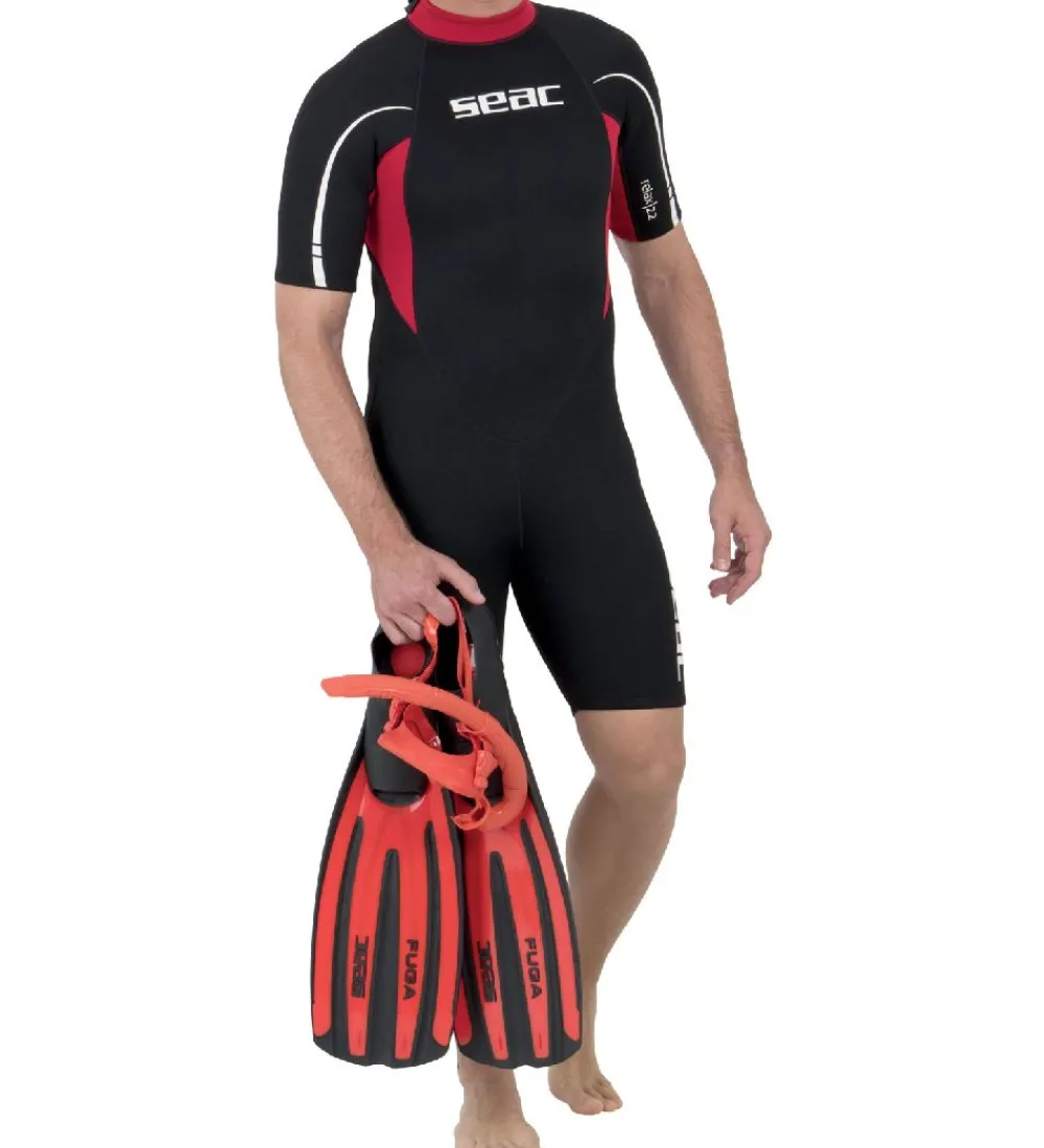 Seac Våddragter|Snorkling>Våddragt - Relax Shorty Man 2,2 mm - Sort/Rød