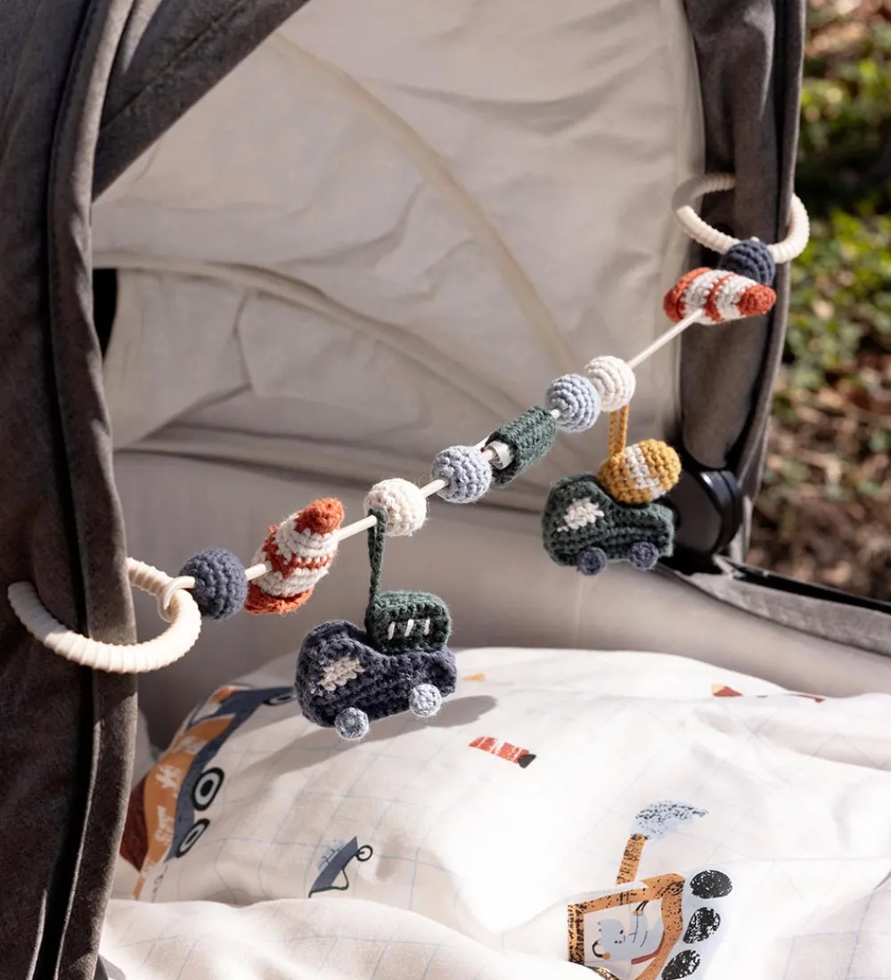 Sebra Barnevognskæder>Barnevognskæde - Hæklet - Busy Builders