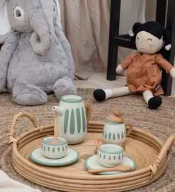 Sebra Legemad|Lege Te-sæt - Træ - Classic White/Sage