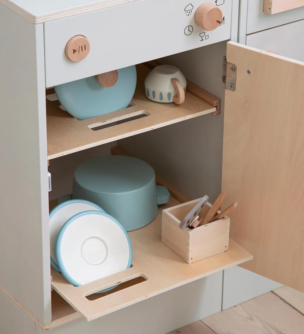 Sebra Legekøkken Og Legemøbel|Legekøkken - Opvaskemaskine - Træ - Seabreeze Beige