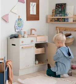 Sebra Legekøkken Og Legemøbel|Legekøkken - Vaskeskab - Træ - Seabreeze Beige