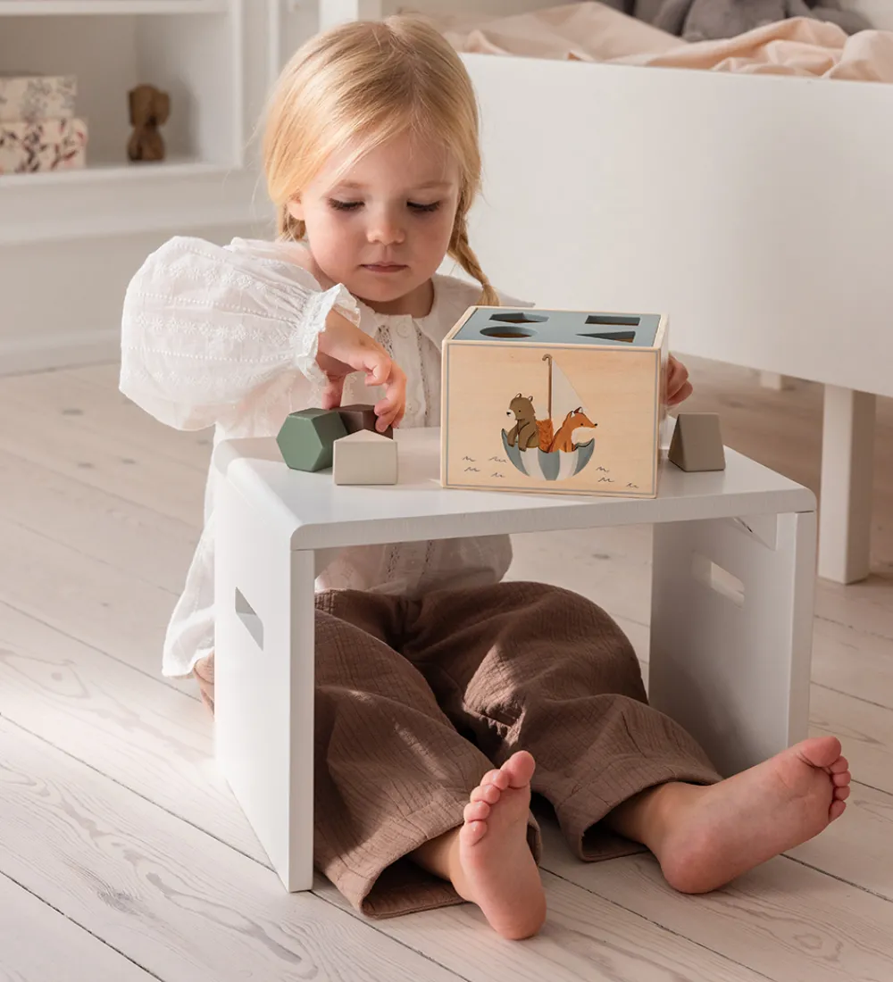 Sebra Skamler|Møbler|Skammel - 23,5x23,5x36 cm - Hvid