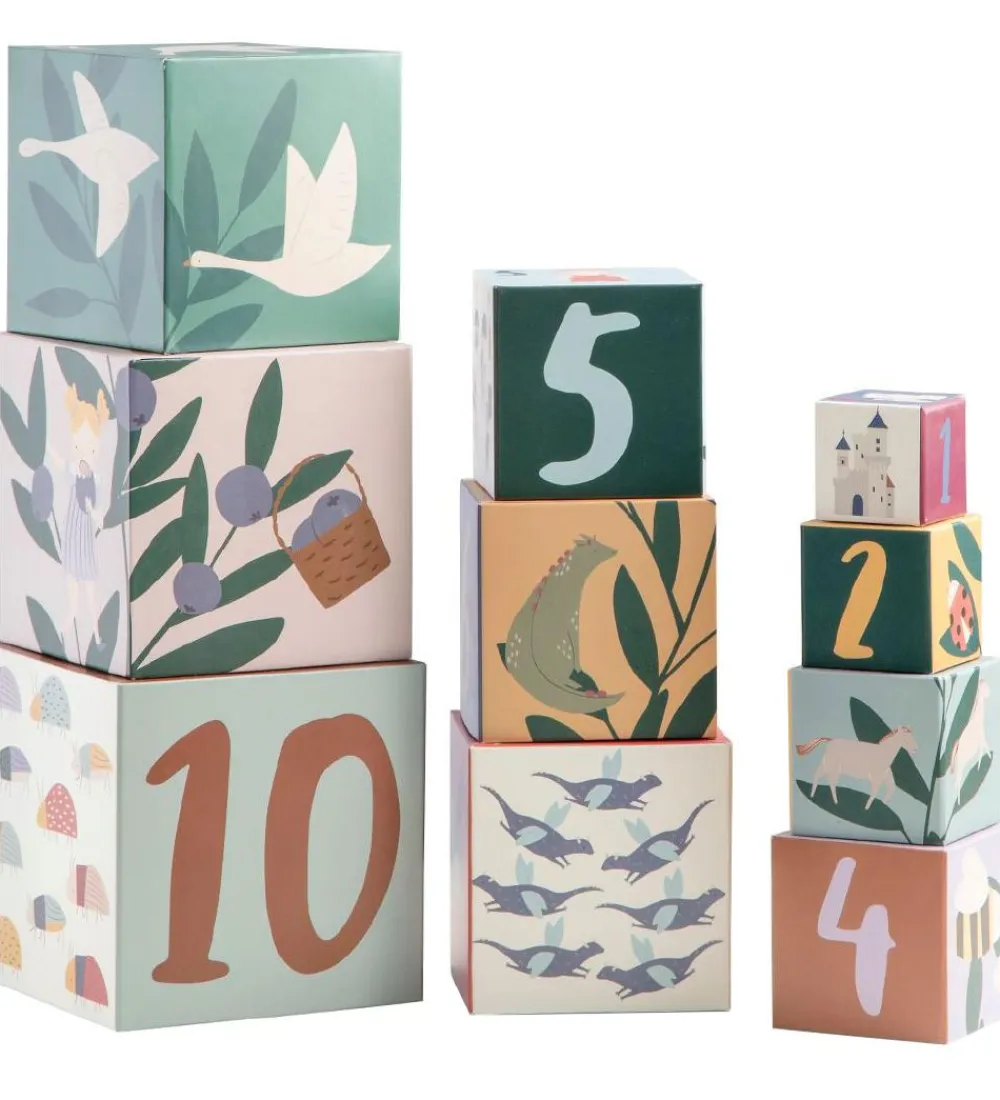 Sebra Stablelegetøj|Stabelkasser - 10 stk. - Pixie/Dragon