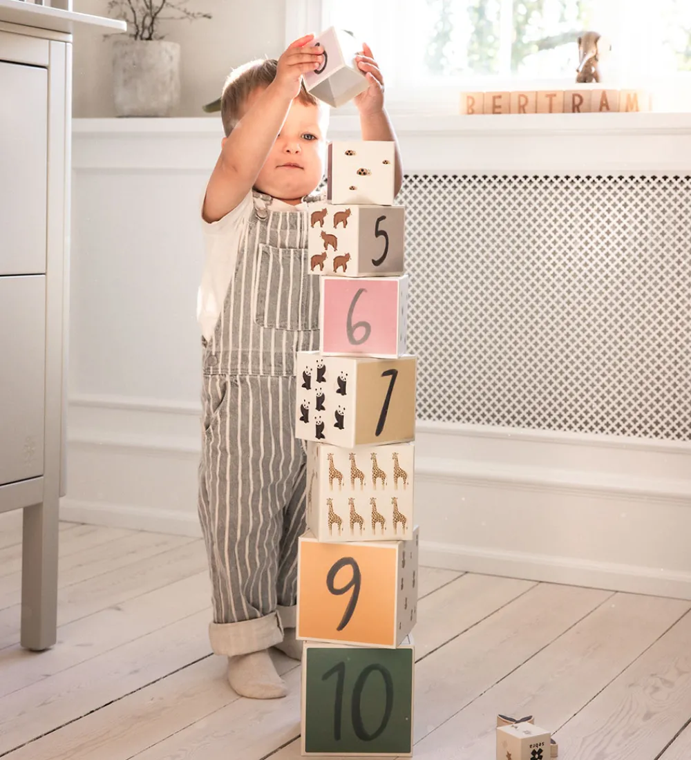 Sebra Stablelegetøj|Stablekasse - World Of - 10 stk - Beige