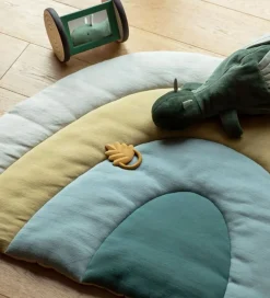 Sebra Legetæpper Og Legegulve|Strikket Legemadras - Regnbue - 130x85 - Dusty Green