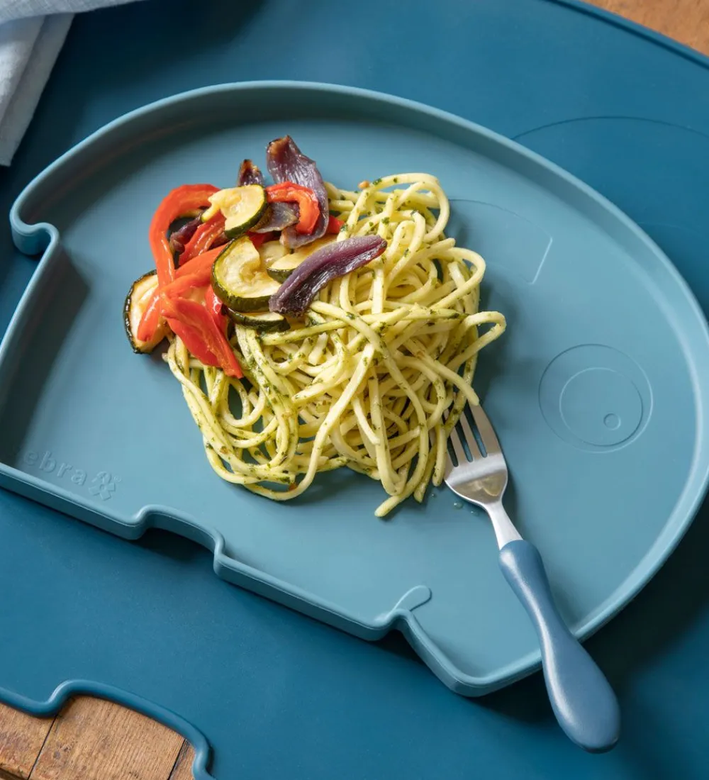 Sebra Tallerkener|Tallerken - Silikone - Fanto - Vintage Blue