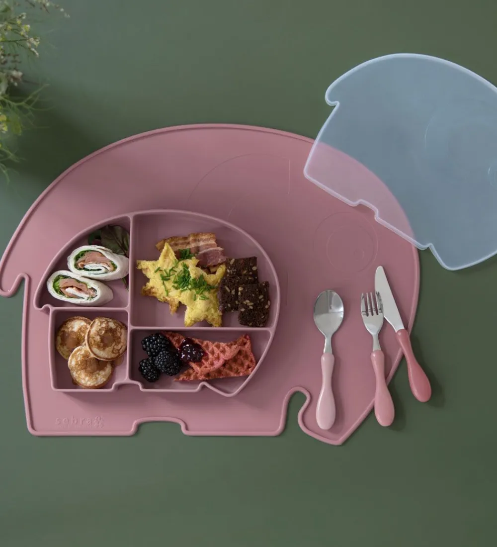 Sebra Tallerkener|Tallerken m. Låg - Silikone - Fanto - Vintage Rose