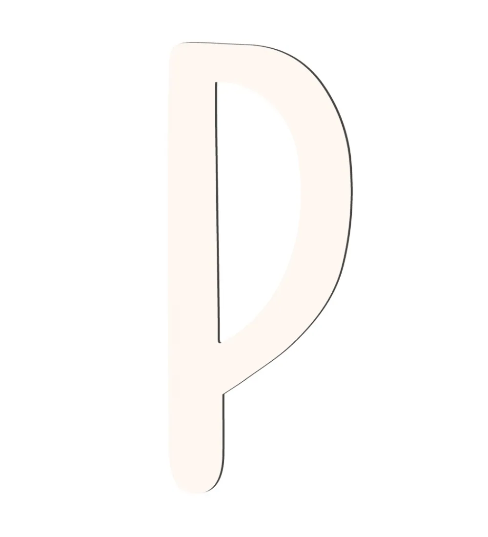 Sebra Bogstaver|Træbogstaver - P - Birchbark Beige