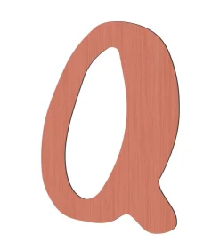 Sebra Bogstaver|Træbogstaver - Q - Watermelon Pink