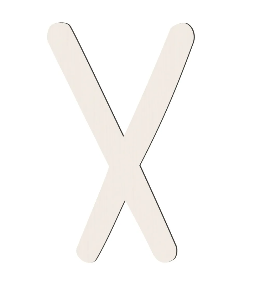 Sebra Bogstaver|Træbogstaver - X - Birchbark Beige
