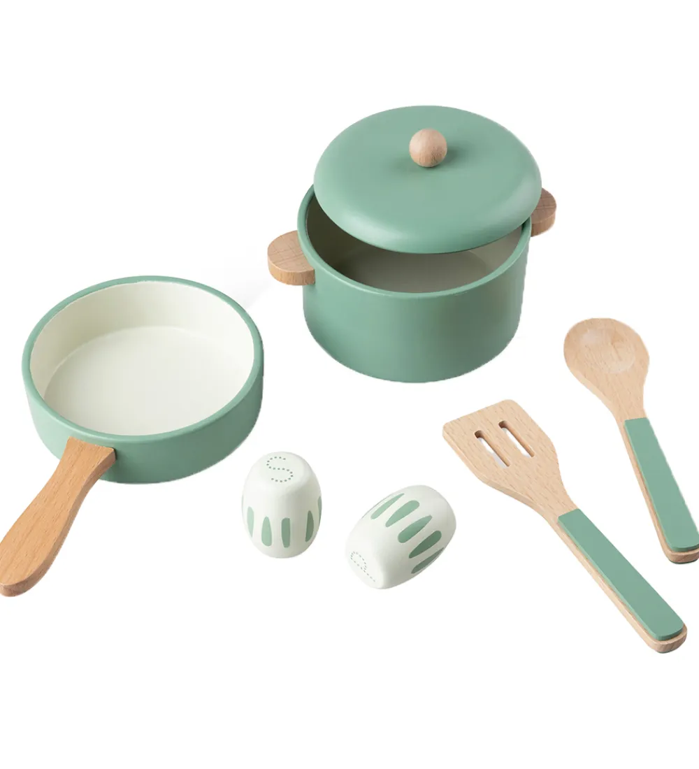 Sebra Trælegetøj|Legekøkken Og Legemøbel>Trælegetøj - Køkkengryde/Pandesæt - Grøn
