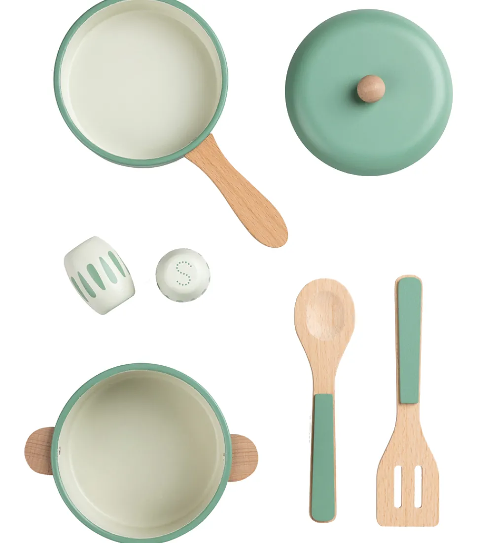 Sebra Trælegetøj|Legekøkken Og Legemøbel>Trælegetøj - Køkkengryde/Pandesæt - Grøn