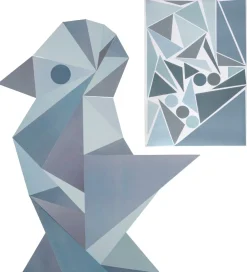 Sebra Wallsticker|Wallstickers - Blå Geometrisk Fugl