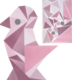 Sebra Wallsticker>Wallstickers - Rosa Geometrisk Fugl