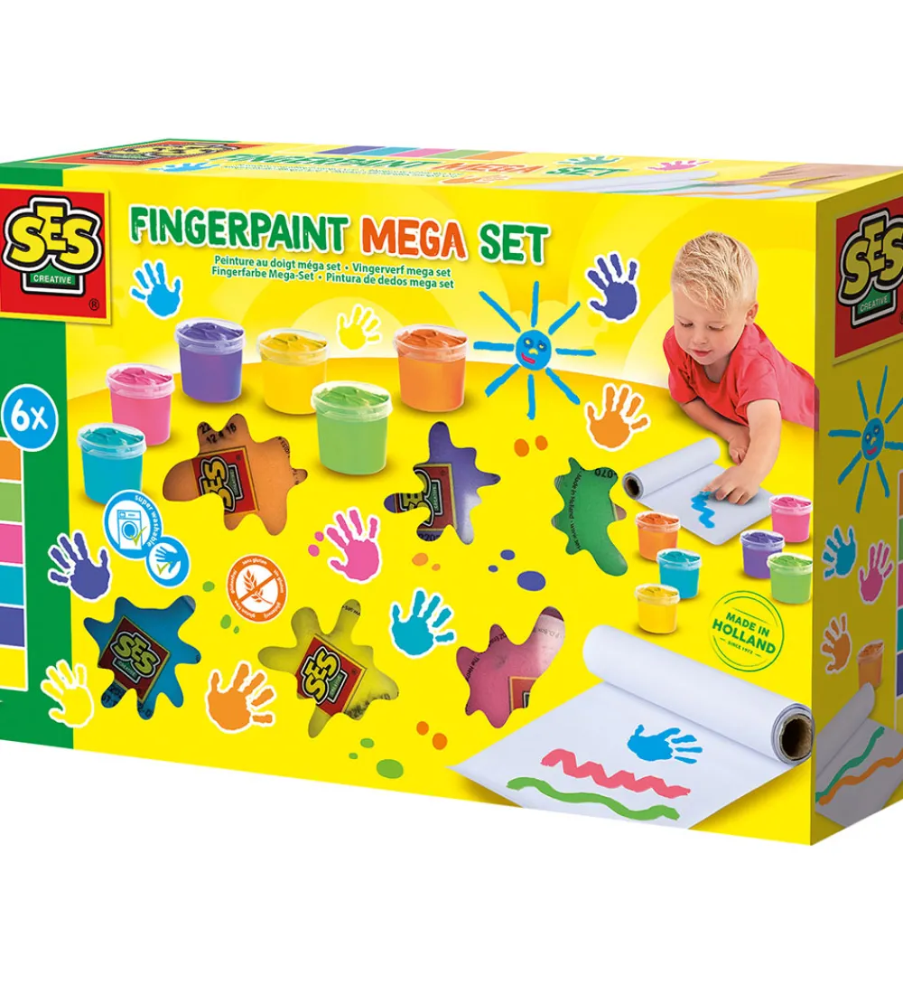 SES Creative Maling|Kreasæt>- Fingermaling Megasæt - 6x110ml