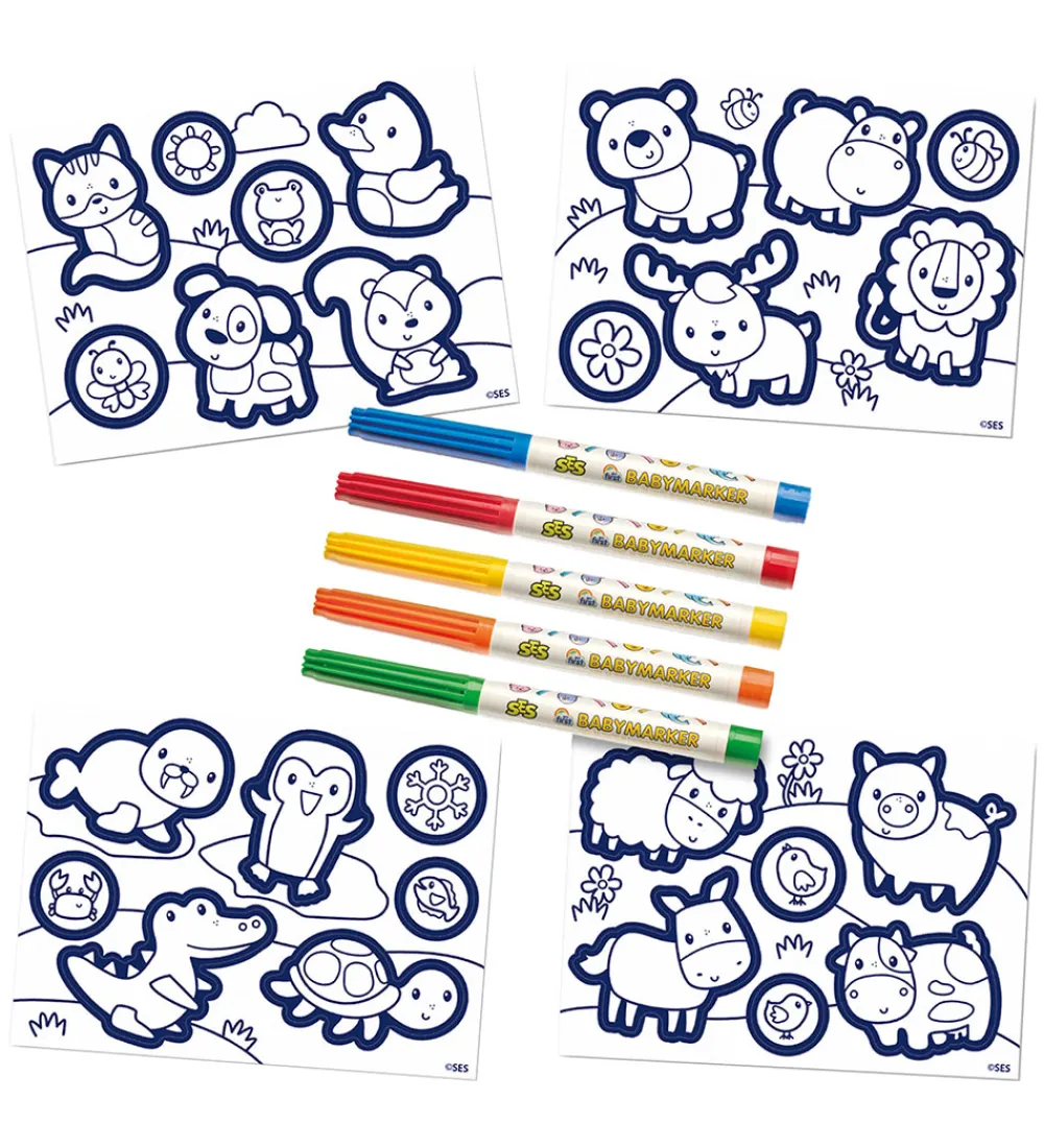 SES Creative Kreasæt>- Min Første - Farvelæg Klistermærker