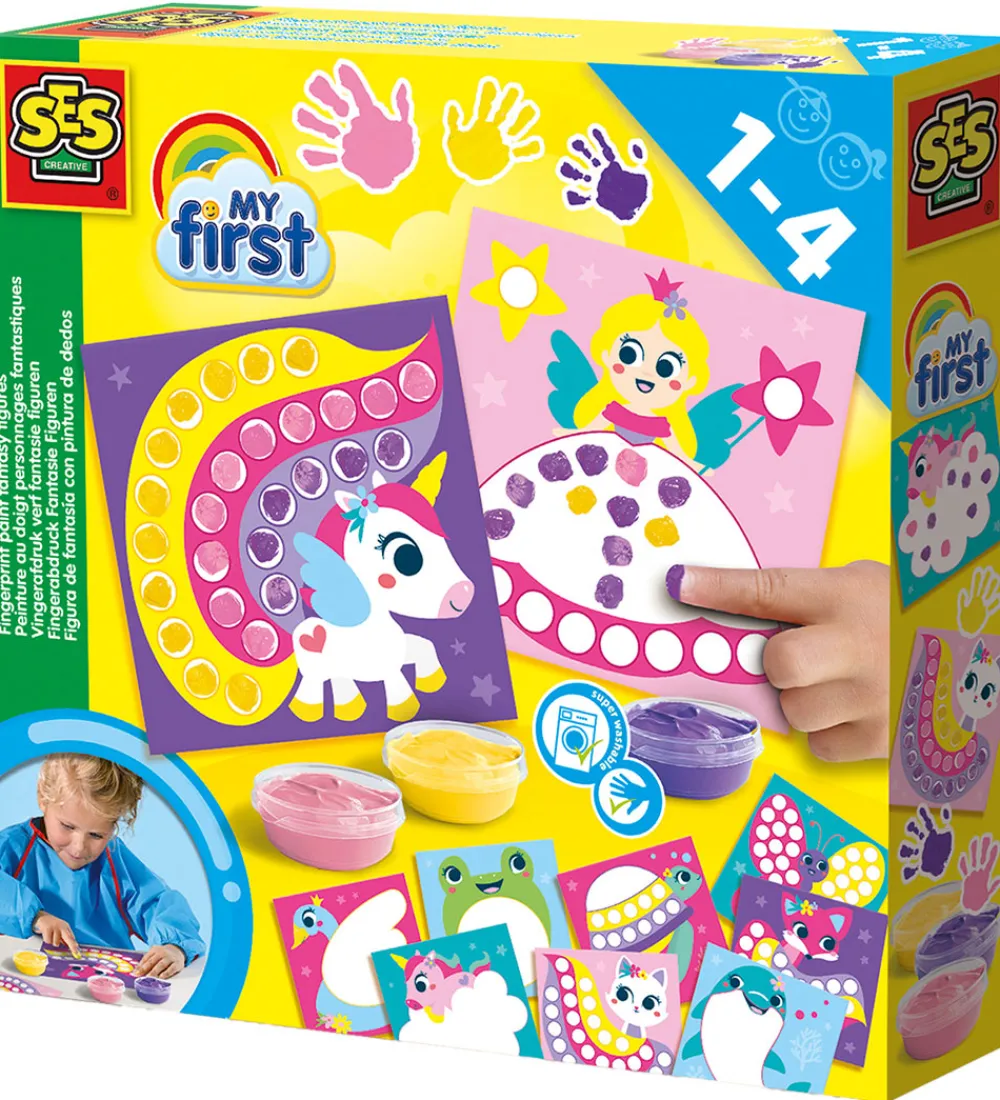 SES Creative Maling|Kreasæt|Fingermaling - Min Første - Fantasi figurer