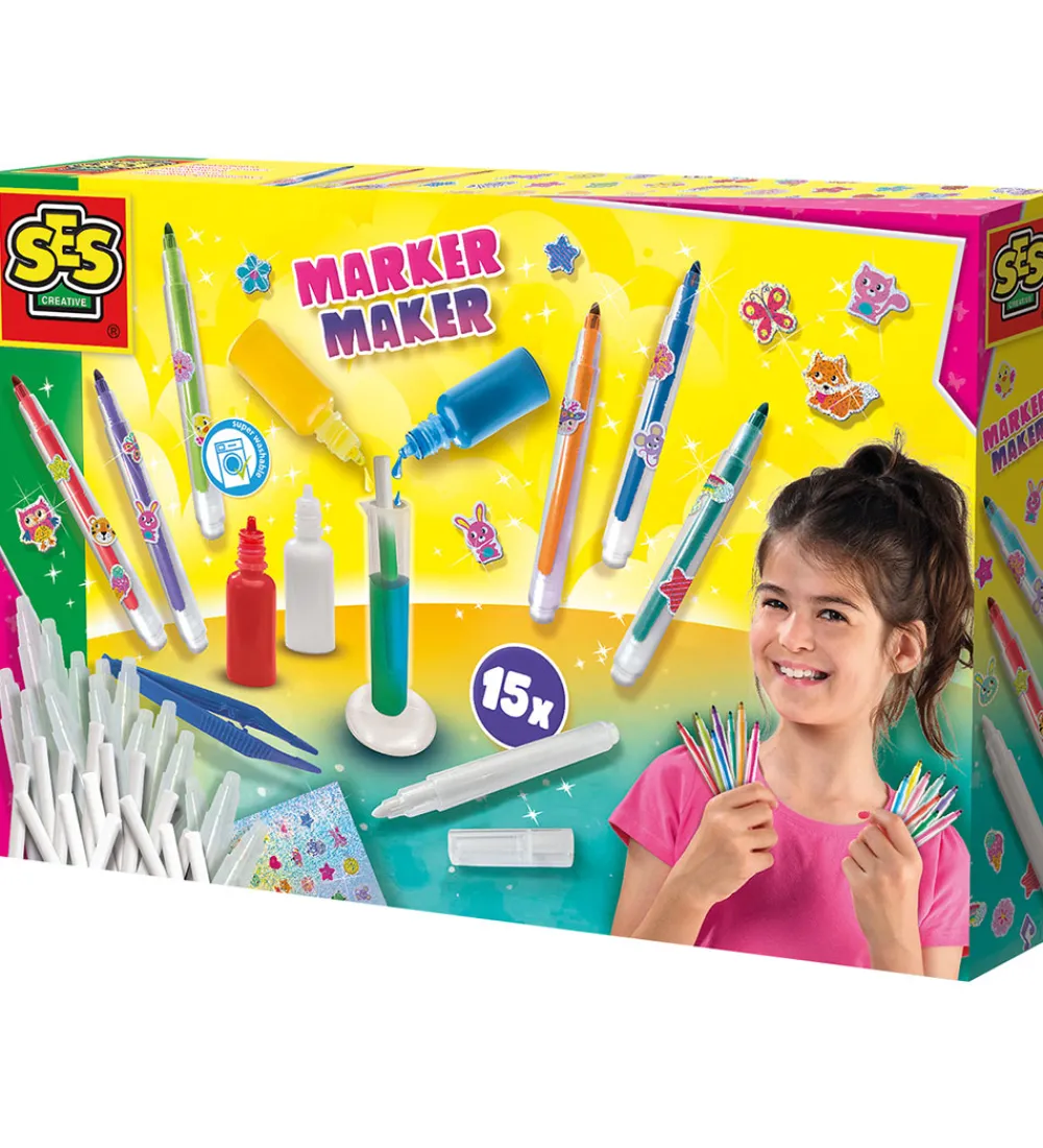 SES Creative Tuscher Og Farver>Kreasæt - Lav Dine Egne Tusser - 15 Farver