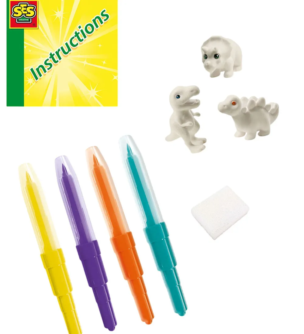 SES Creative Tuscher Og Farver|Kreasæt>Kreasæt - Pustetuscher - Dinosaurer
