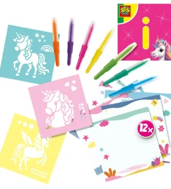 SES Creative Tuscher Og Farver|Kreasæt|Kreasæt - Pustetuscher - Enhjørning