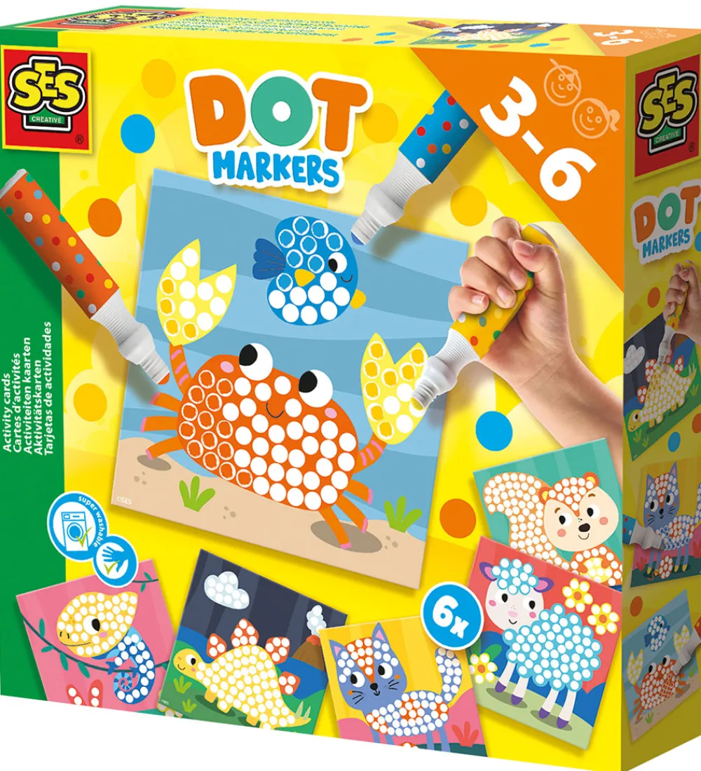 SES Creative Tuscher Og Farver|Priktuscher - 3 Farver XXL - Aktivitetskort