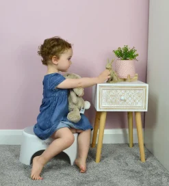 Shnuggle Skamler|Skammel - 38x26x18 cm - Hvid m. Grå