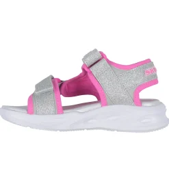 Skechers Blinkesko>Sandaler m. Lys - Sola Glow - Silver/Hot Pink