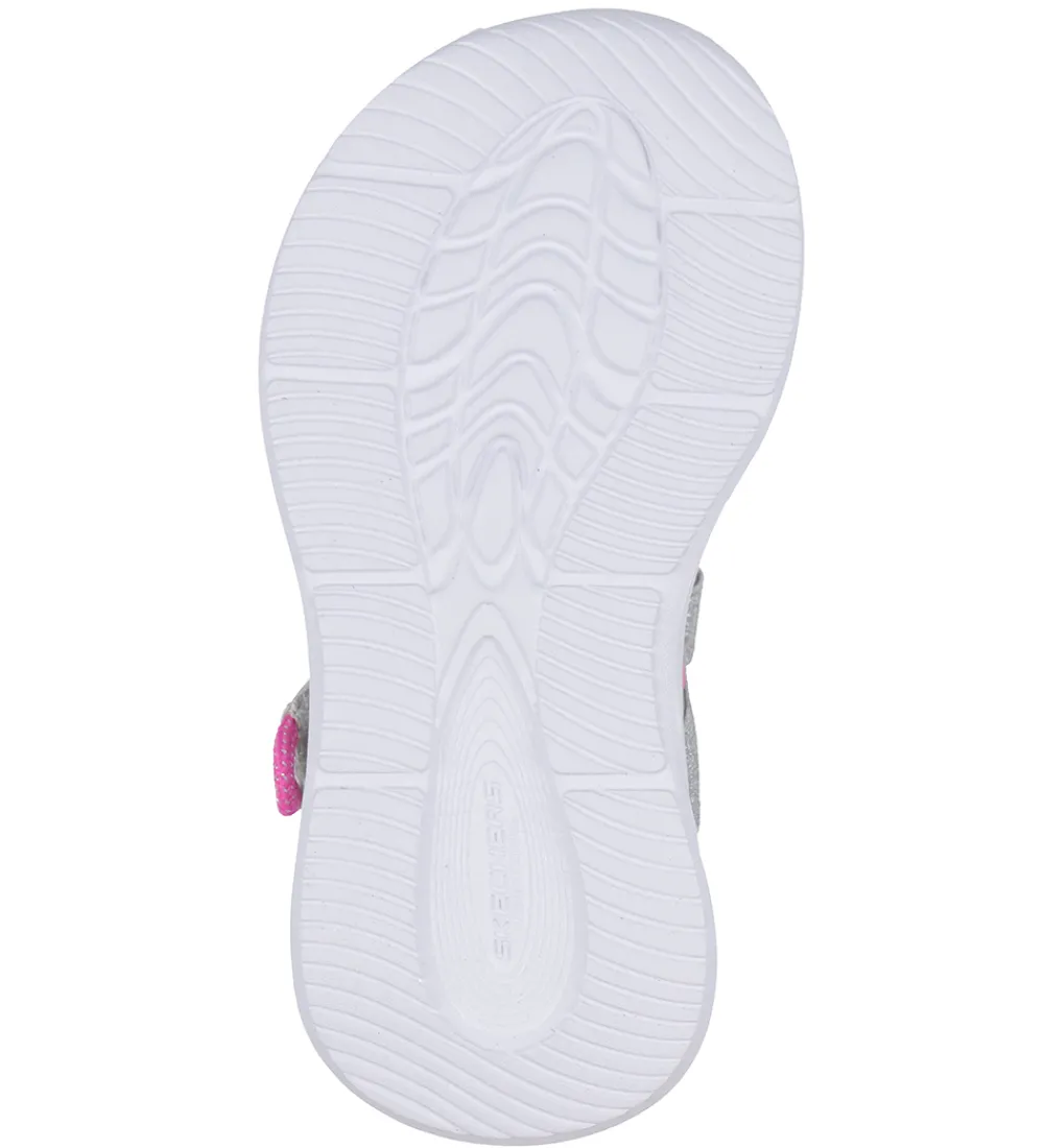 Skechers Blinkesko>Sandaler m. Lys - Sola Glow - Silver/Hot Pink