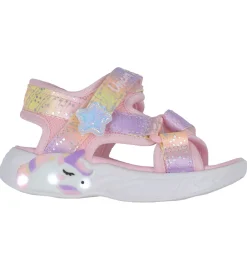 Skechers Blinkesko|Sandaler m. Lys - Unicorn Dreams - Light Pink Multi