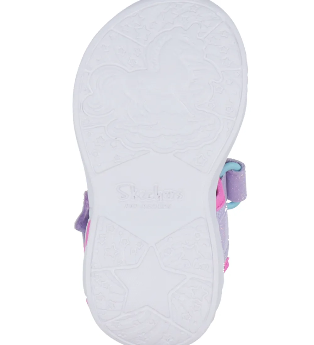 Skechers Blinkesko>Sandaler m. Lys - Dreamy Unicorns - Lavender Multi