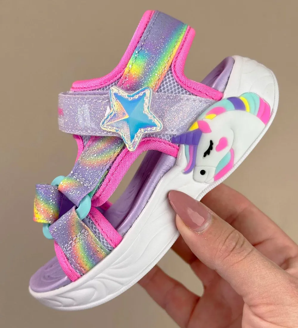 Skechers Blinkesko>Sandaler m. Lys - Dreamy Unicorns - Lavender Multi